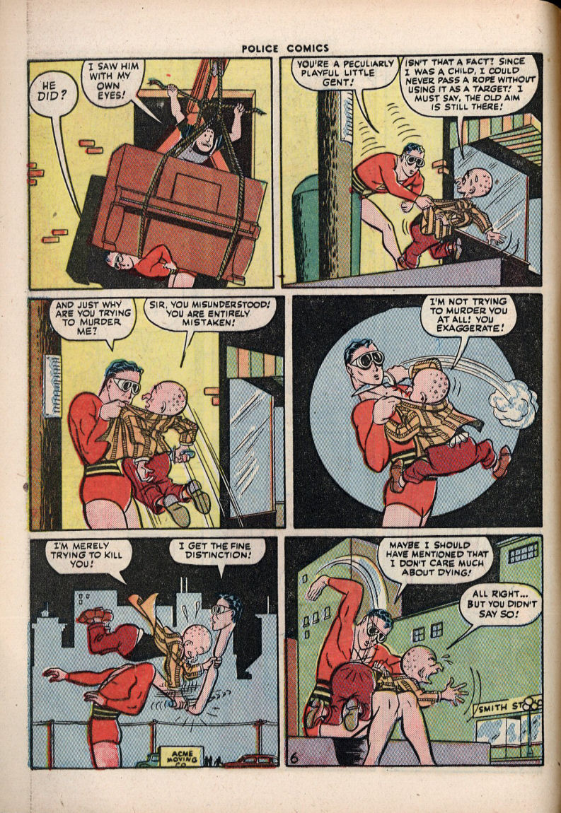 plastic man spanks dratt in police comics #42