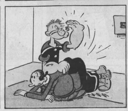 popeye spanks olive oyl for being a bad girl