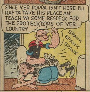 popeye spanks waitress