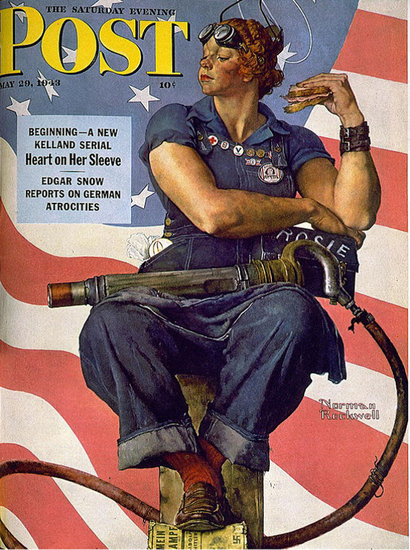 rosie the riveter on the cover of the 05/29/1943 saturday evening post