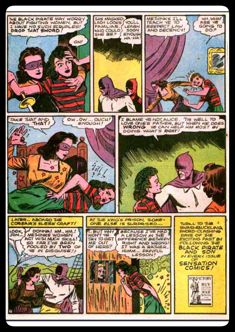 sensation comics #22 black pirate spanking page