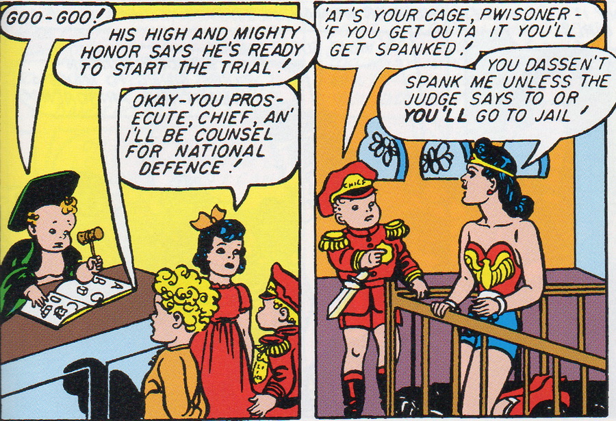 Wonder Woman gets spanked with a hairbrush