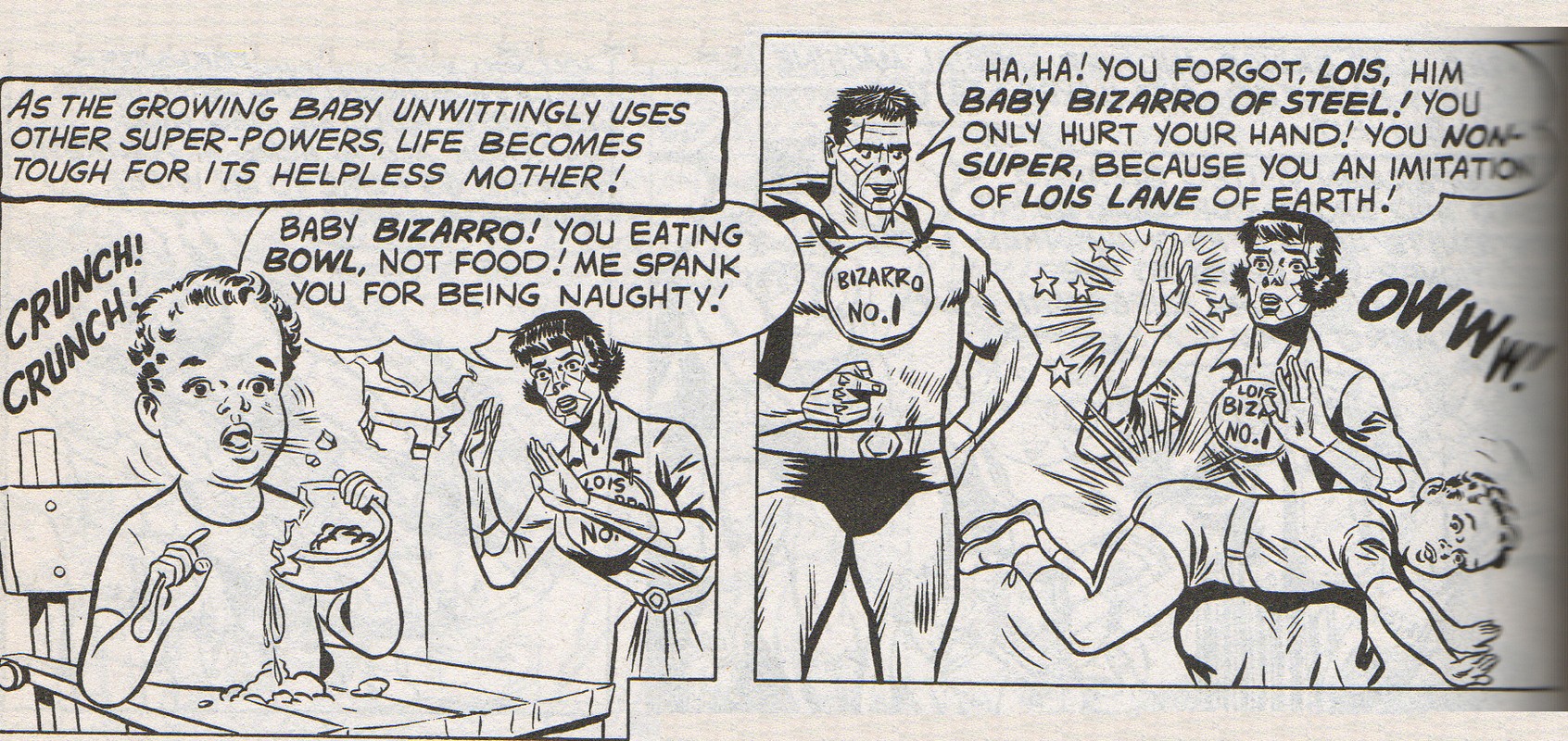 bizarro lois tries to spank bizarro junior