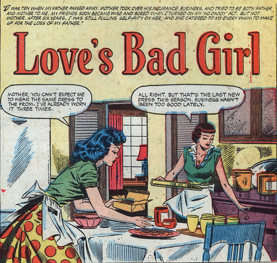 teen-age romances #36 love's bad girl splash page