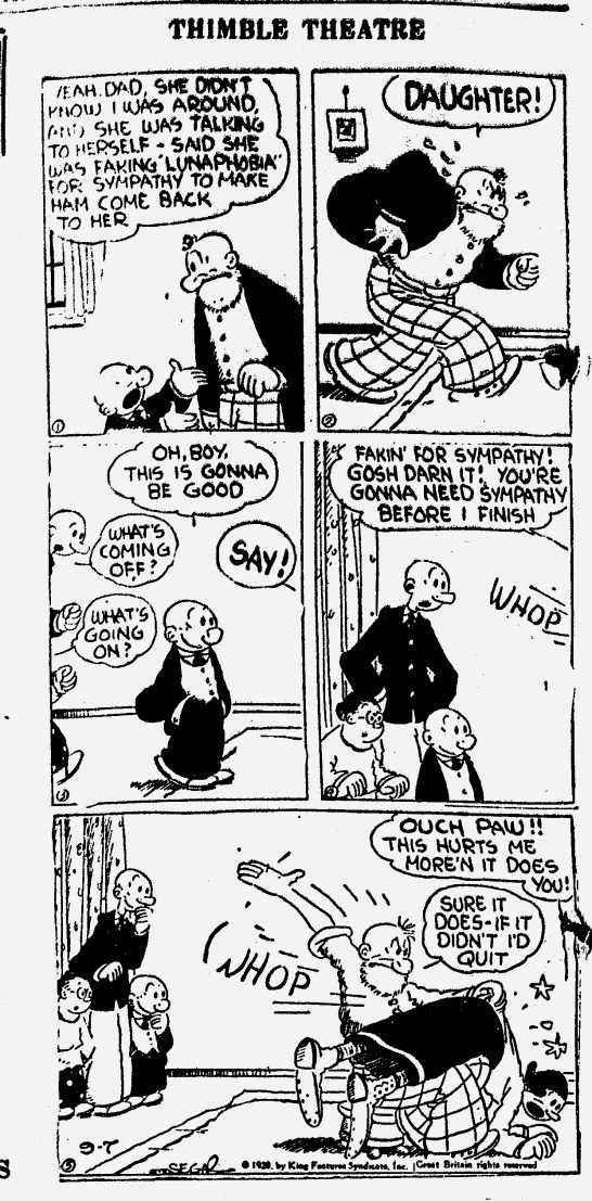 thimble theater strip from 9/07/1928