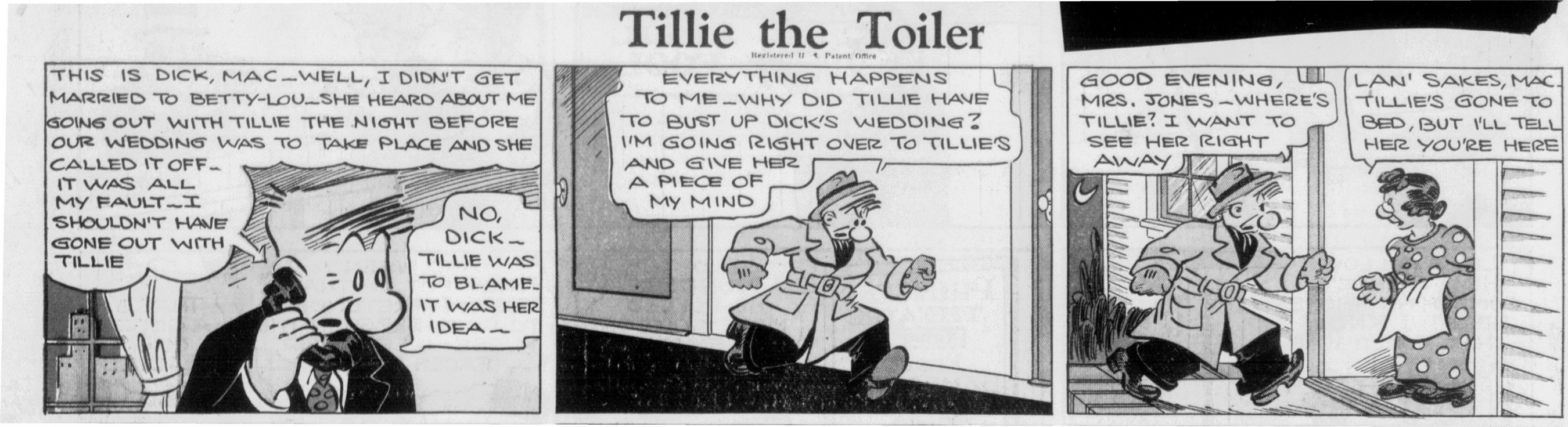 tillie the toiler gets spanked in the april 2, 1938 strip