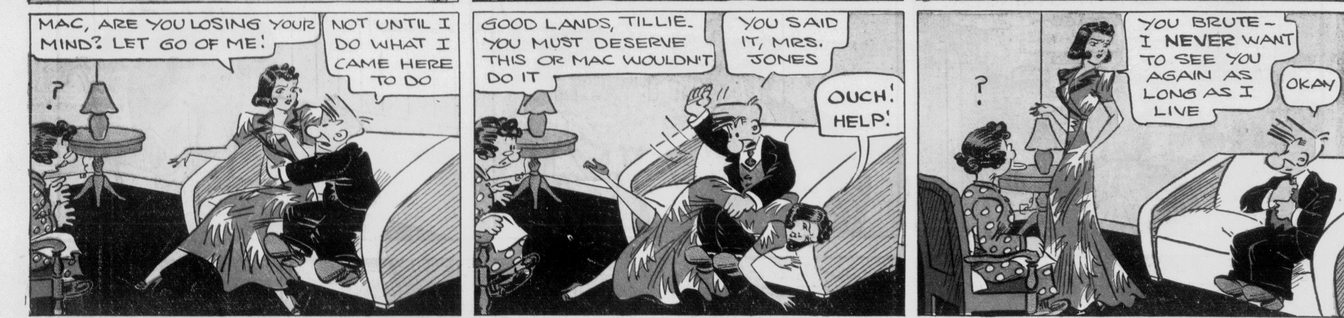 tillie the toiler gets spanked in the april 2, 1938 strip