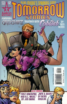 Tomorrow Stories comic book cover with pretty Cobweb being spanked by natty Greyshirt