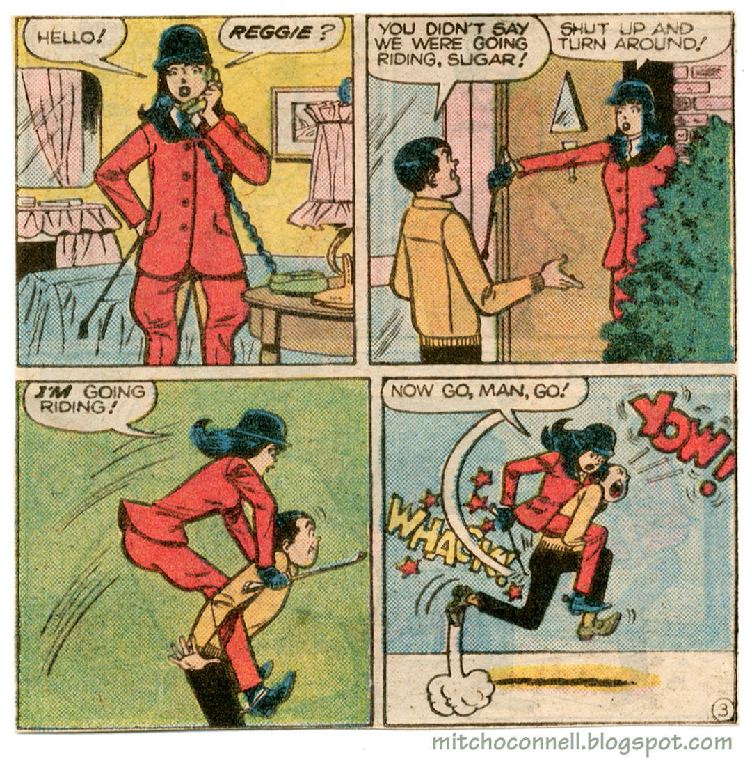 veronica rides reggie mantle like a horse and uses a crop on him