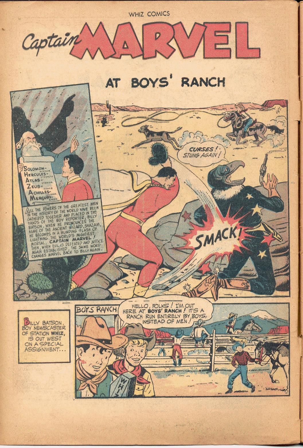 whiz comics #103 boys ranch splash page