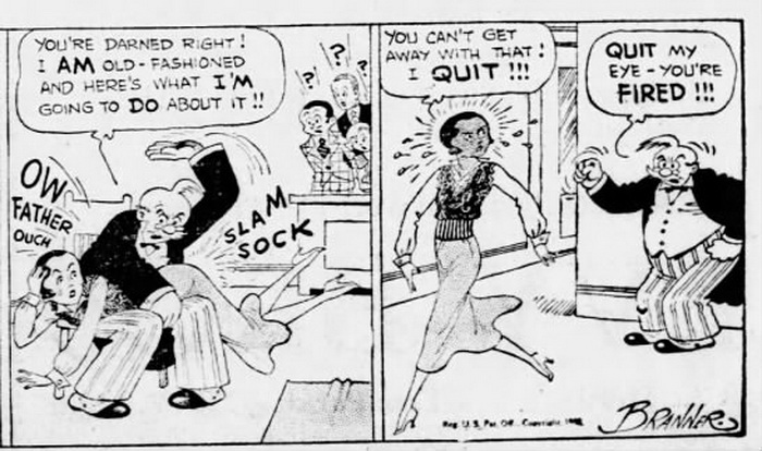 winnie winkle strip from march 4, 1932 with spanking