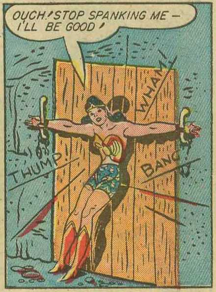 wonder woman whacked in the behind by a door