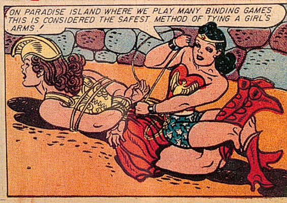Wonder Woman ties up a fellow Amazon