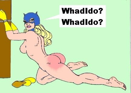 batgirl in a bat-trap with her bare bottom exposed for spanking colorization and dialogue by doctor cylon