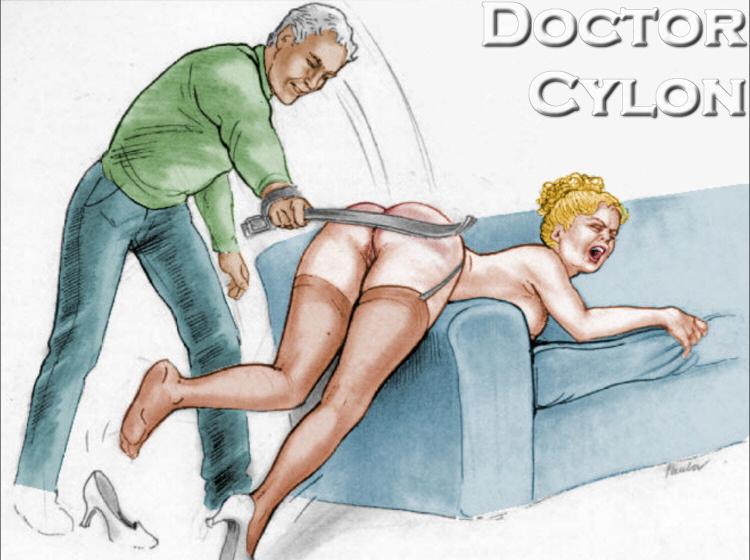 paula/doc cylon belt spanking
