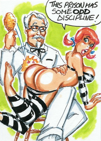 colonel sanders spanks bad girl