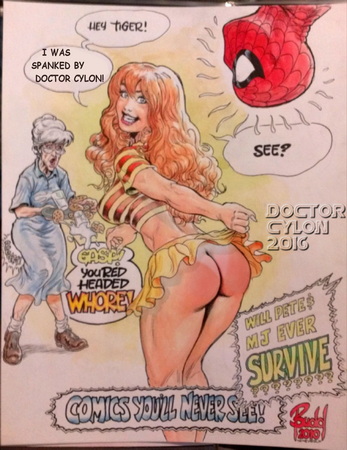 mary jane with bare spanked red bottom