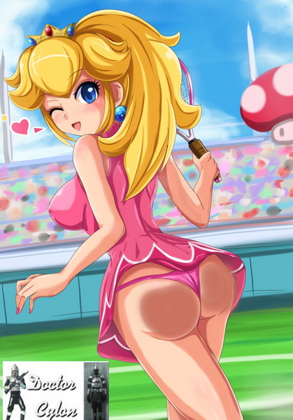 princess peach in tennis outfit