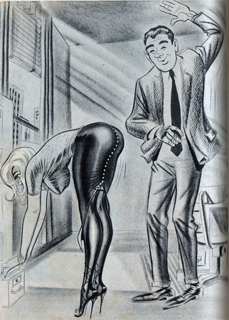 secretary bends over for spanking