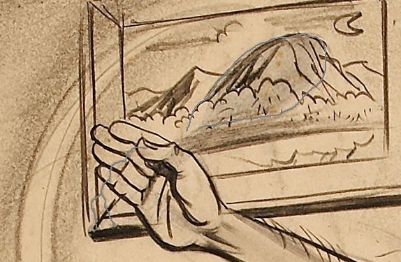 close up of hand with gray tracing