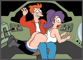 Fry spanks Leela animated