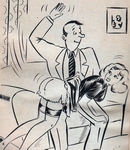 spanking in living room