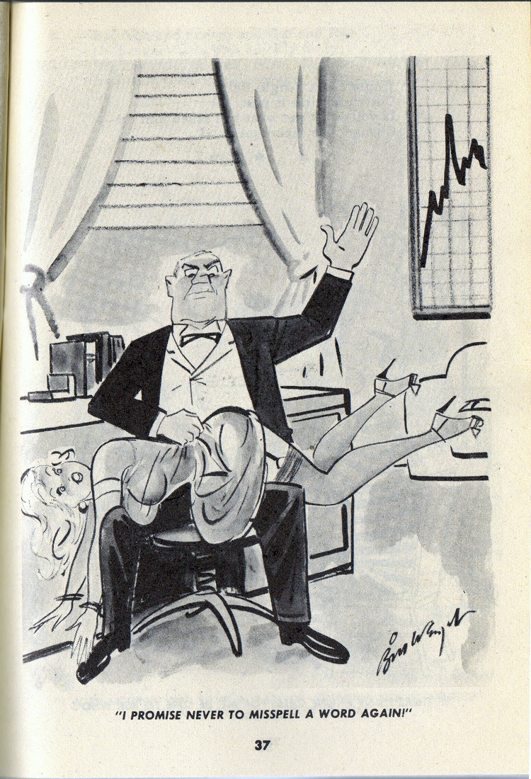 bill wenzel secretary spanking - humorama's first real otk spanking cartoon