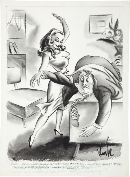 woman spanks man in unique kirk stiles cartoon