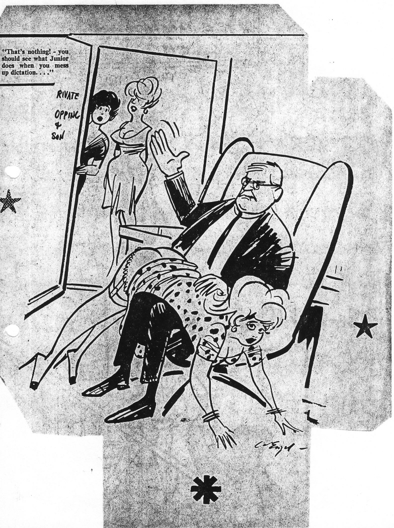 secretary spanking cartoon