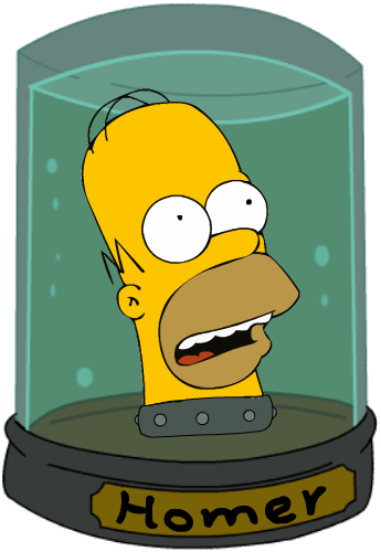 Homer Simpson's head in a jar