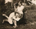 vintage photo of 2 ladies spanking