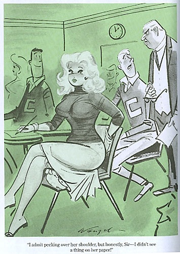 wenzel non-spanking cartoon of college classroom