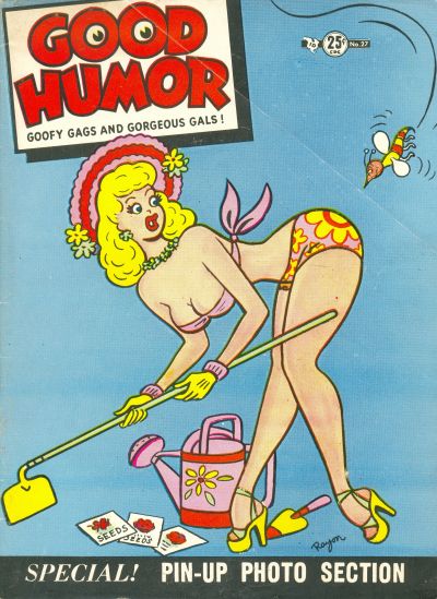 cover of good humor #27 featuring a bikini-clad female bending over and about to be 
  stung by a bee on her behind