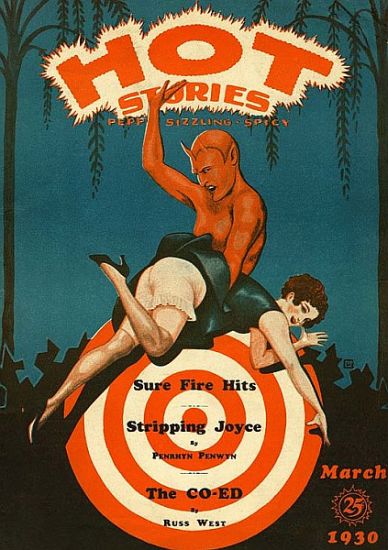 red hot stories magazine with devil spanking on cover