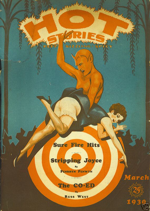 red hot stories magazine with devil spanking on cover