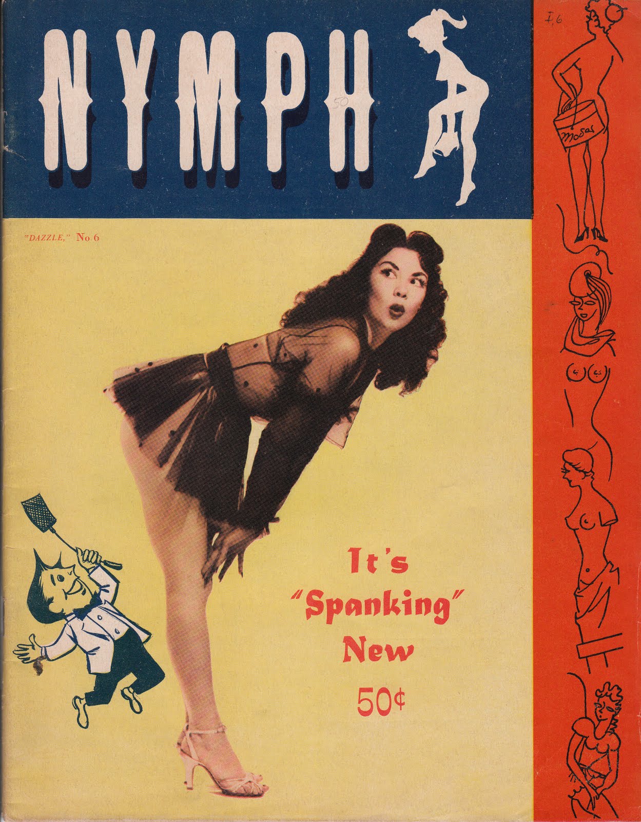 cover of nymph magazine with woman bending over