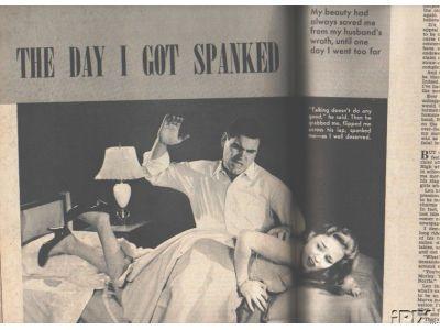 man spanks wife in 50's magazine