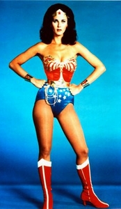 Wonder Woman's old costume, as modeled by the wonderful Lynda Carter.