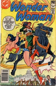 Wonder Woman's old costume on the cover of WW #263, drawn by Jose Delbo.