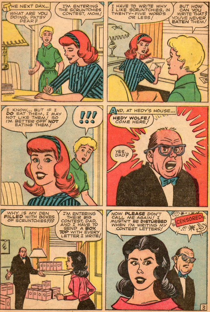 Mr. Wolfe hits the roof - why didn't he spank Hedy?  From Patsy and Hedy #80.