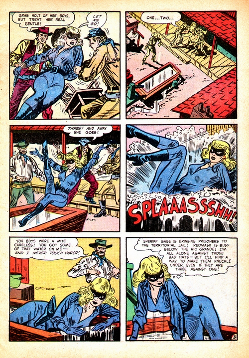 The Black Phantom, a natural spankee, from Black Phantom #1 (Magazine Enterprises).