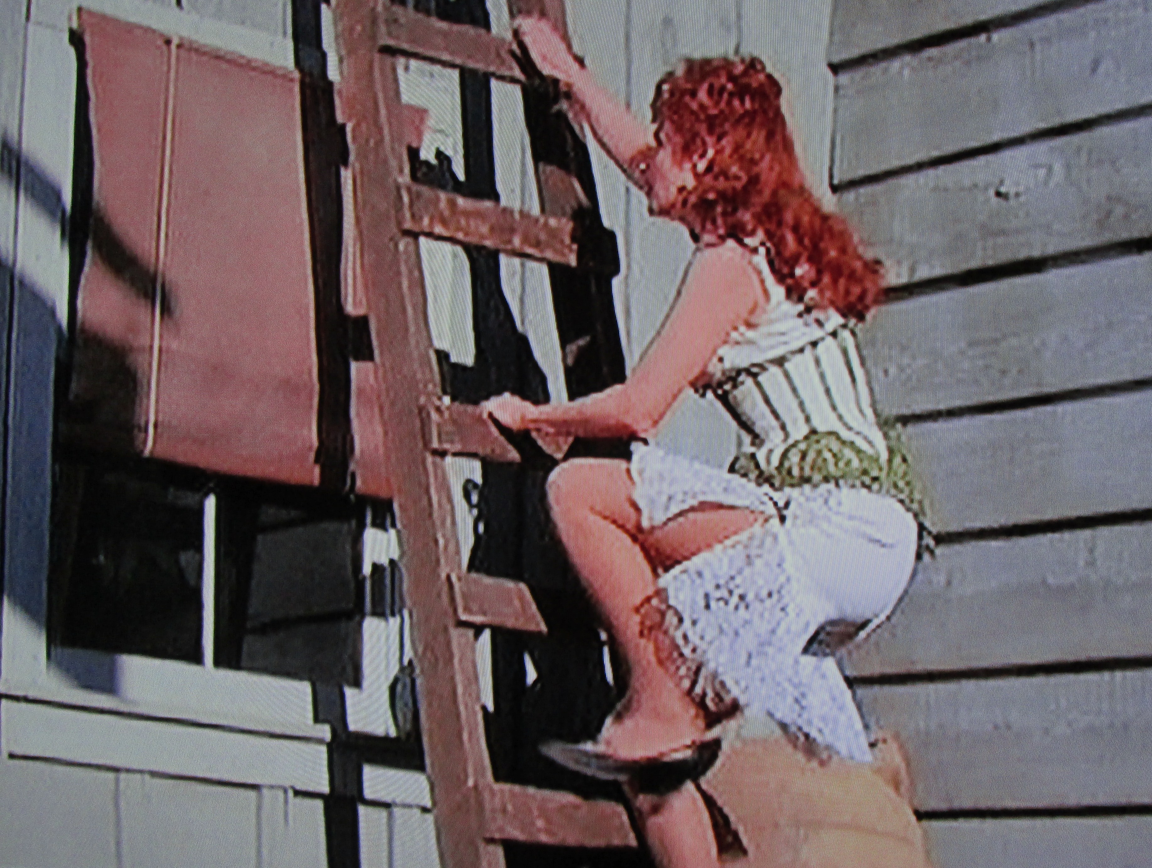 Maureen O'Hara climbing ladder.jpg