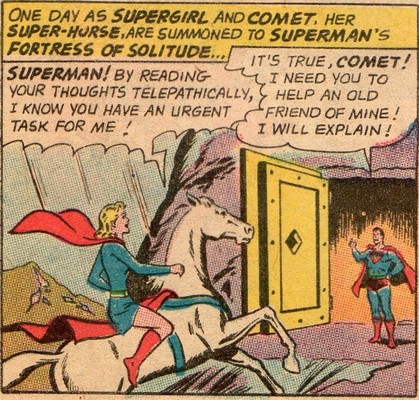 Supergirl riding Comet the Super-Horse