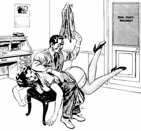 artist's re-creation of the thin man spanking ad