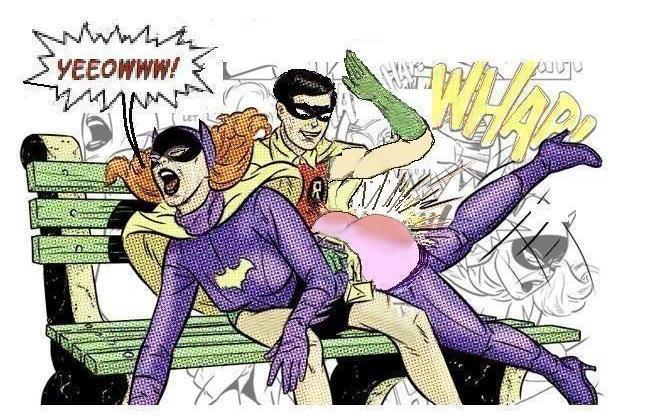 robin spanking batgirl