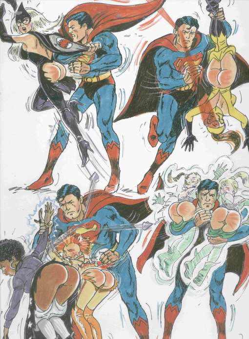 superman spanks five bad women.