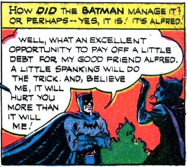 batman #22 alfred about to spank catwoman
