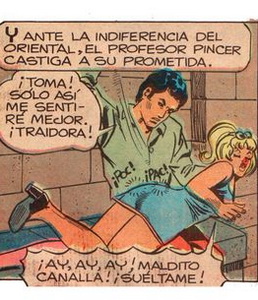 spanking in unknown spanish language comic book