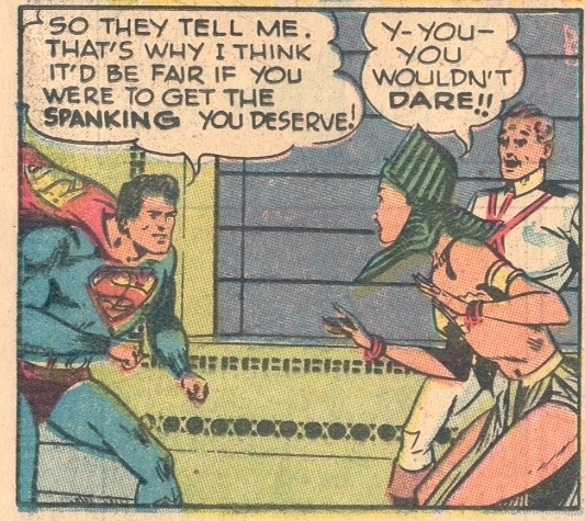 Superman tells Queen Arda she should be spanked