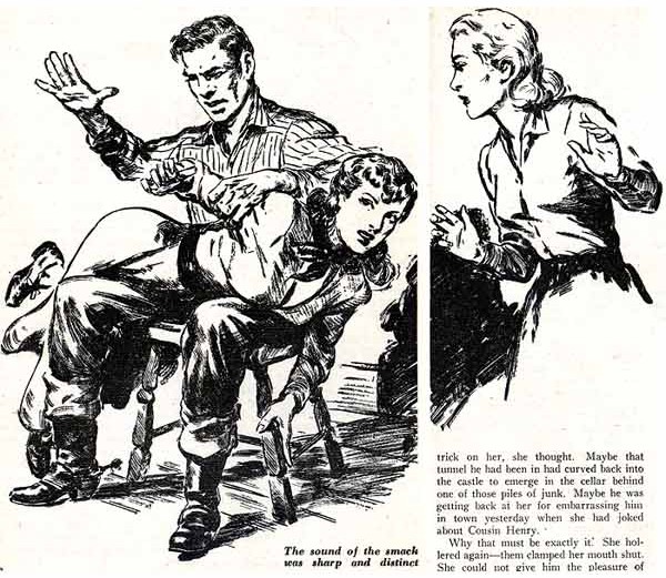illustration of spanking from cowboy ranch romance.